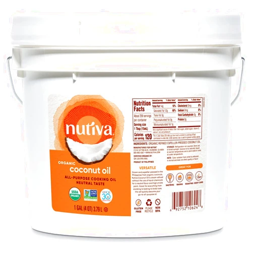 Nutiva Organic Steam Refined Oil, Coconut, 128 Fl Oz