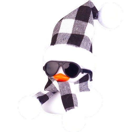 MuMyer Christmas Rubber Ducks Car Ornaments White Duck Car Dashboard Decorations with Mini Christmas Hat Scarf and Sunglasses for Winner Home Christmas Decor, 2 Inches(Z16)