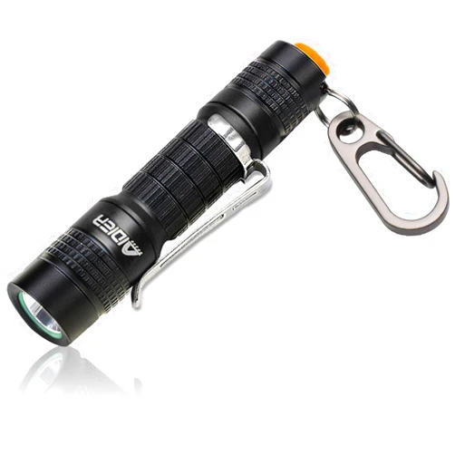 AIDIER Ultra Bright Compact EDC Keychain LED Flashlight 180lm Pocket Flashlight with Battery IPX7 Waterproof Tail Switch Flashlights for Camping, Hiking, Outdoor Activity and Emergency Lighting