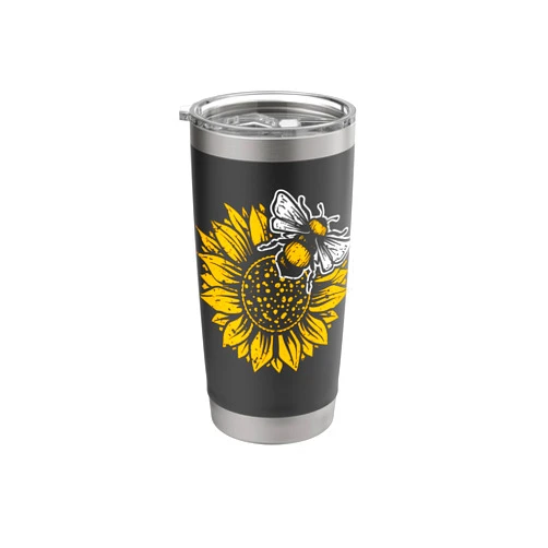Bumblebee Sunflower Springtime Save The Honey Bees Bumblebee Sunflower Springtime Save The Bees Honeybee Stainless Steel Insulated Tumbler