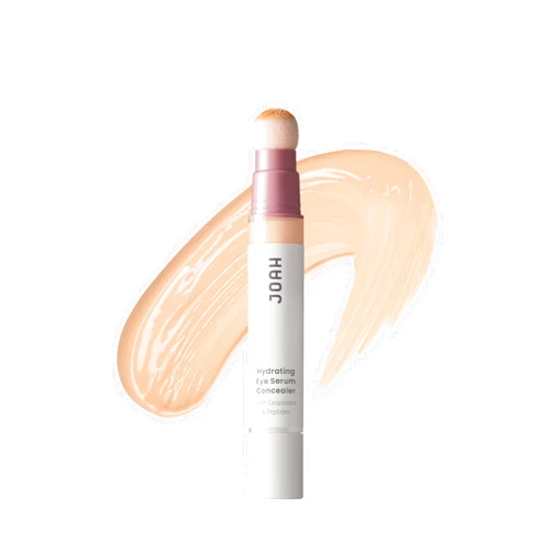 JOAH Perfect Complexion Under Eye Concealer and Hydrating Serum, Korean Makeup for Dark Circles and Puffiness, Peptide Serum with Medium Coverage, Cushion Tip Applicator