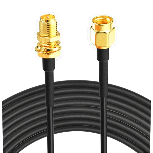 Bingfu WiFi Antenna Extension Cable 50 feet RP-SMA Male to RP-SMA Female Bulkhead Mount Double Shielded Low Loss -100 Cable for WiFi Wireless Router Hotspot Security IP Camera
