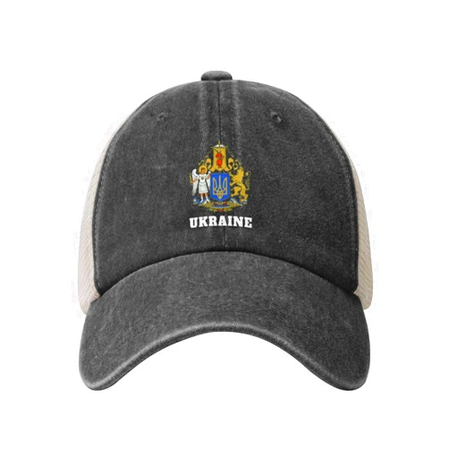 Generic Ukrainian Coat of Arms Mesh Baseball Cap Fashionable Adjustable Duck Tongue Hat Golf Caps63 Black