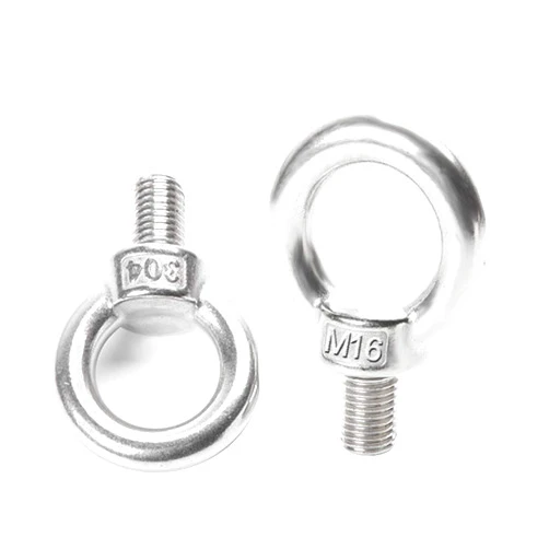 OLIREXD Pack of 2 M16 304 Stainless Steel Ring Shape Shoulder Lifting Rigging Eye Bolt Thread Machinery Shoulder Lifting Forged Eye Bolts