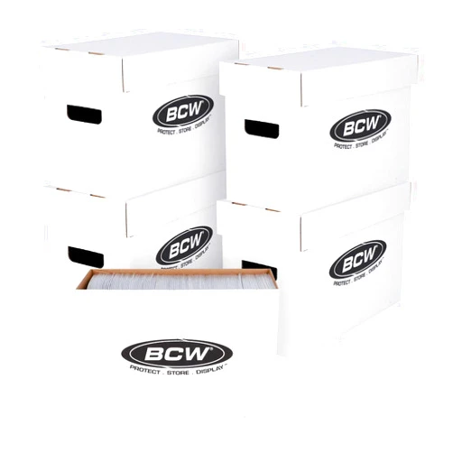 BCW Short Comic Storage Box - 5 Pack | Holds 150-175 Current/Silver Age Comics | Stackable, Durable 200 lb. Strength