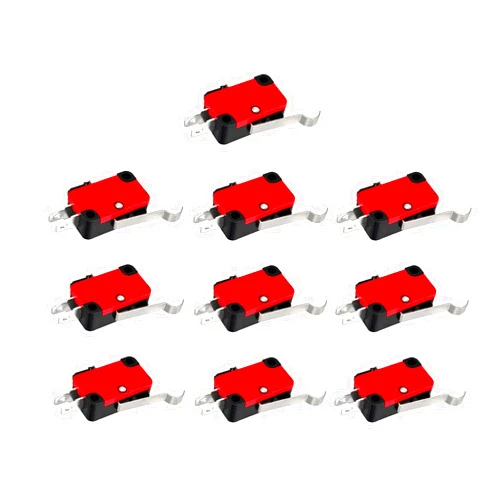 Xnrtop 10PCS Micro Switch, 1NO 1NC SPDT 15A 125/250VAC Long Straight Hinge Lever Arm Switch for Electronic Equipment V-154-1C25