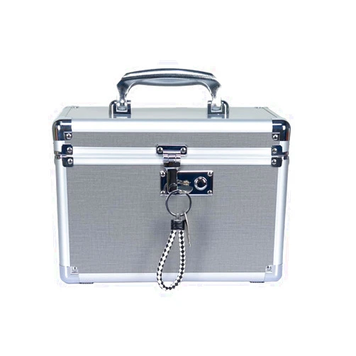 Imicsun Simple Keyed Lock Medication Box Medium Grey Portable Lockbox for Meds