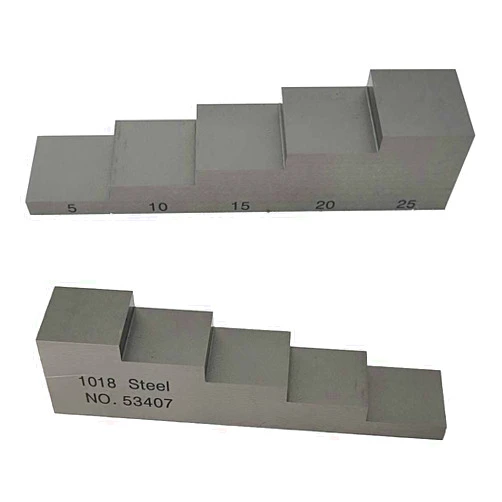VTSYIQI 5 Step Calibration Block for ultrasonic Thickness Gauge 5mm 10mm 15mm 20mm 25mm Calibration Block Thickness and linearity in NDT Testing w/ 1018 Steel Color White