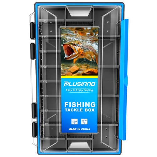 PLUSINNO Fishing Tackle Box, Waterproof Tackle Box Organizer with Removable Dividers,1 Packs /2 Packs Fishing Box Tackle Tray Lure Box and Terminal Tackle Storage