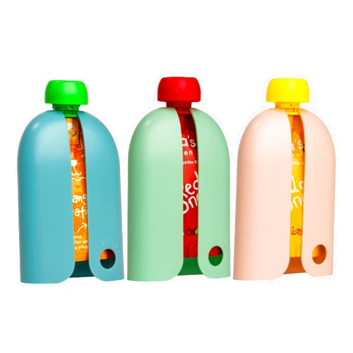 Kindertrekk™ The Swedish Squeeze Pouch Holder - 3pack | The Baby Product You Didn't Know You were Missing | Enjoy a Snack on The Go | No More Messy Clean-ups | Fits Most Squeeze Pouches | Age 9month+