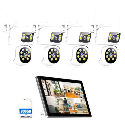 Movols Guard your home MOVOLS Wireless Security Camera System 5G/2.4G WiFi 4pcs 4MP+4MP Dual Lens Camera with 10
