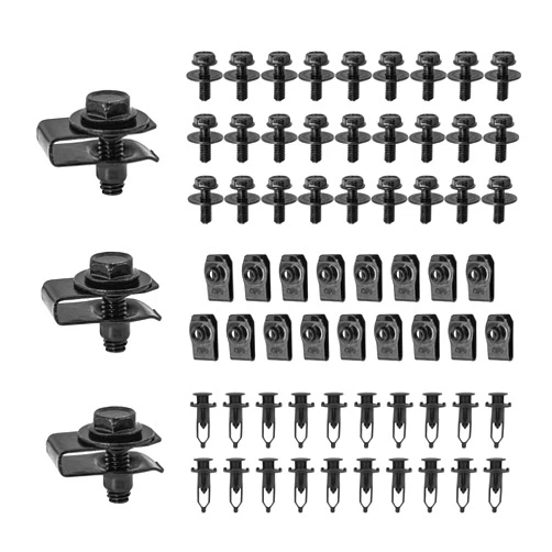 Ohleats 70 PCS Car Engine Under Cover Splash Shield Guard Body Bolts, Auto Bumper Extruded U-Nuts Clips Kit, Fender Liner Push Retainer Fastener Rivet Clips, Car Accessories