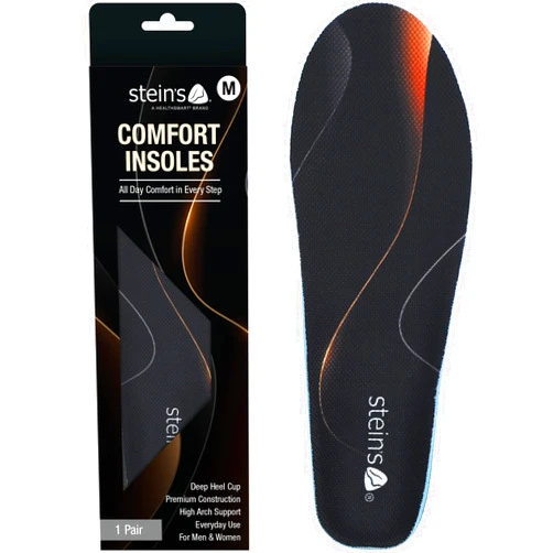 Steins ComfortEase Foam Insoles for Plantar Fasciitis for Men and Women | Orthotic Foot Pain Insoles | Everyday Relief Flat Feet Achilles Tendonitis Arch Support
