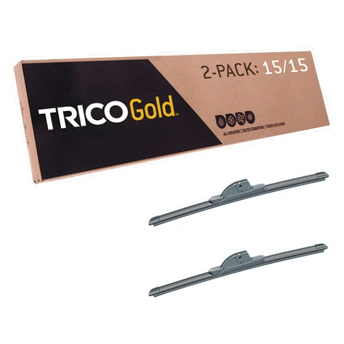 TRICO Gold™ (18-1515) 15 & 15 Inch Pack of 2 Automotive Replacement Windshield Wiper Blades for My Car Premium All Weather Beam Blade for Select Vehicle Models