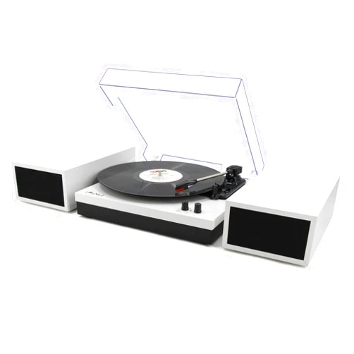 LP&No.1 Modern Turntable Record Player Bundle with Dual Powered Bookshelf Speaker Pair, Built-in, Phono Preamp, Belt Drive, 3-Speed, Wireless Input, Wireless Music Streaming (MWL White Color)