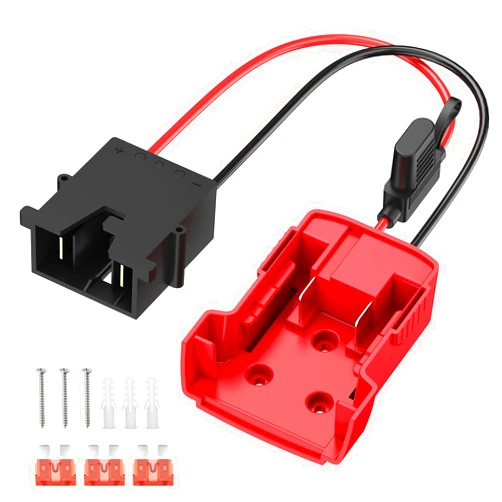 Kzreect Power Wheels Adapter for Milwaukee M18 Battery Adapter, 18V Power Wheels Battery Conversion Kit with Fuse Holder and Wire Harness Connector Compatible with Fisher-Price 12V Power Wheels