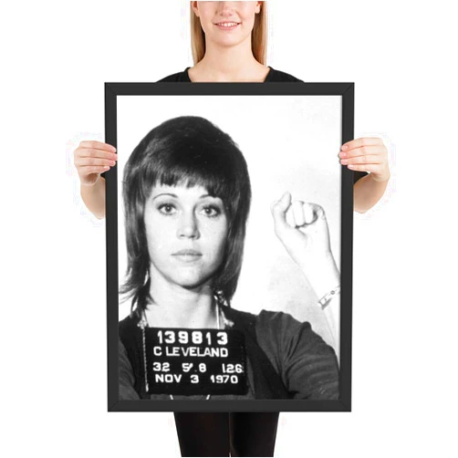 Tony Rubino Jane Fonda Mug Shot Horizontal Enhanced Matte Paper Framed Poster (in)
