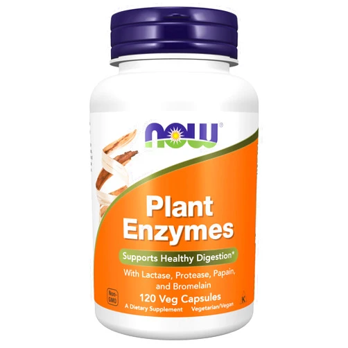 NOW Foods Supplements, Plant Enzymes with Lactase, Protease, Papain and Bromelain, 120 Veg Capsules