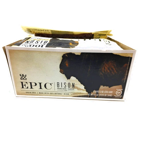 EPIC PROVISIONS Bacon Cranberry Bison Bar 12 Count, 1.3 OZ