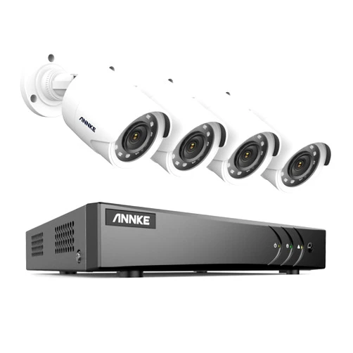 ANNKE 8CH 3K Lite Wired Security Camera System, H.265+ DVR with AI Human/Vehicle Detection, 4X 1080p CCTV Bullet Camera, 100ft Night Vision, Easy Remote Access, Motion Alert, No Hard Drive Disk-E200