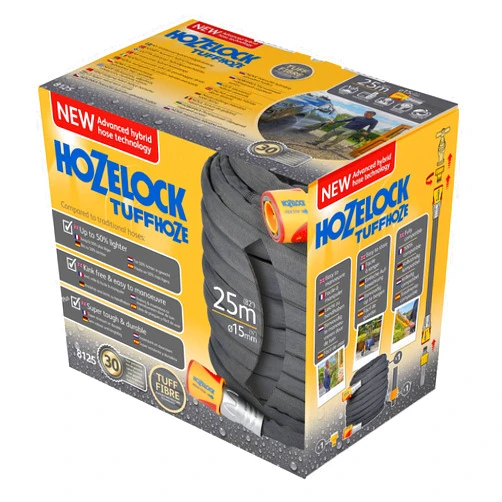 Hozelock Ltd 8000 UK H/L 25M 8125 1240, Tuffhoze 25 m, Grey