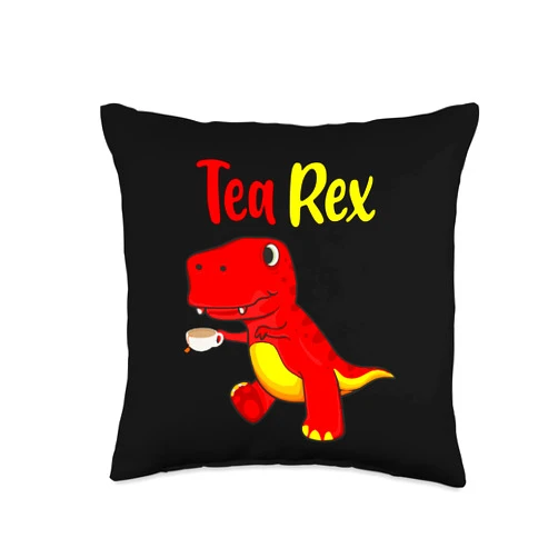 Tee Zubehör Rex for Tea Lovers Throw Pillow, 16x16, Multicolor