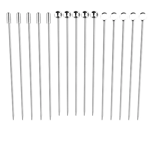 I-MART Stainless Steel Cocktail Picks Martini Picks Set (Pack of 15)
