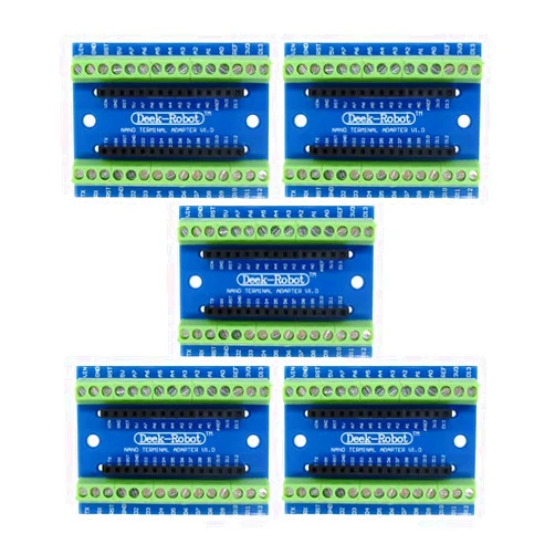 Aideepen 5pcs Nano V3.0 Expansion Board V3.0 Breakout Board Screw Terminal Adapter Shield Nano V3.0 AVR ATMEGA328P-AU Module