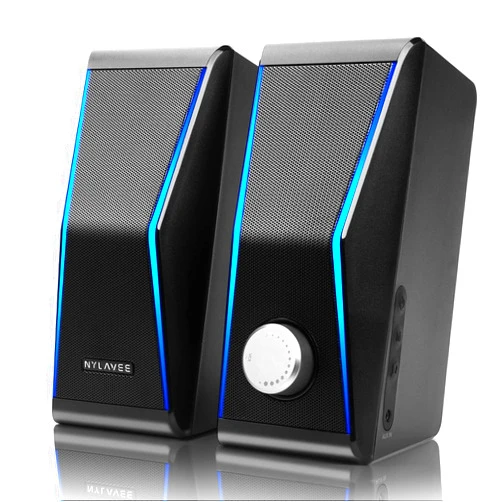 Nylavee Computer Speakers, Dynamic RGB PC Speakers, Bluetooth 5.0 HiFi Computer Speakers for Desktop with 2 Bass Diaphragms & 4 Speaker Units, USB Powered & 3.5mm AUX Cable for PC Laptop Monitor Tablet Phone