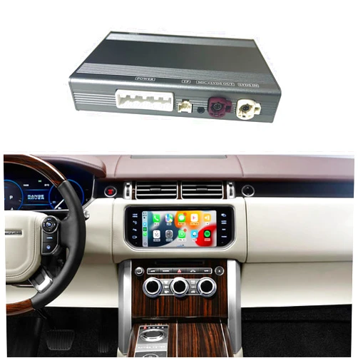 SHZSR Wireless CarPlay & Android Auto Smart Box for Land Rover Range Rover/Evoque/Discovery 4 Jaguar XE XF fits 8“ CarPlay Interface Retrofit kit Decoder, w/Mirror Link, Reverse Camera, USB Drive