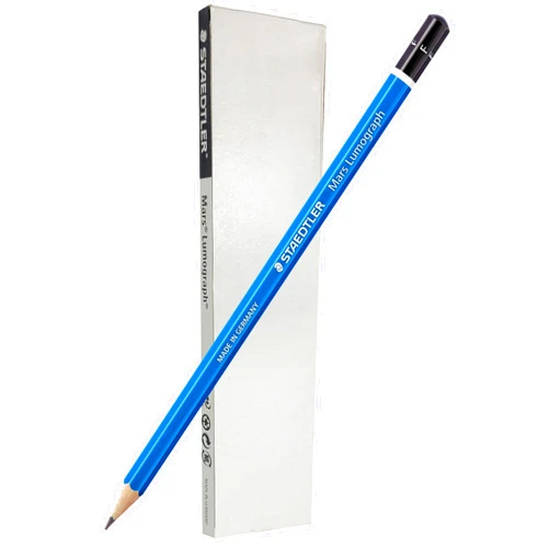 STAEDTLER Mars Lumograph F Graphite Art Drawing Pencil, 6 Pencils