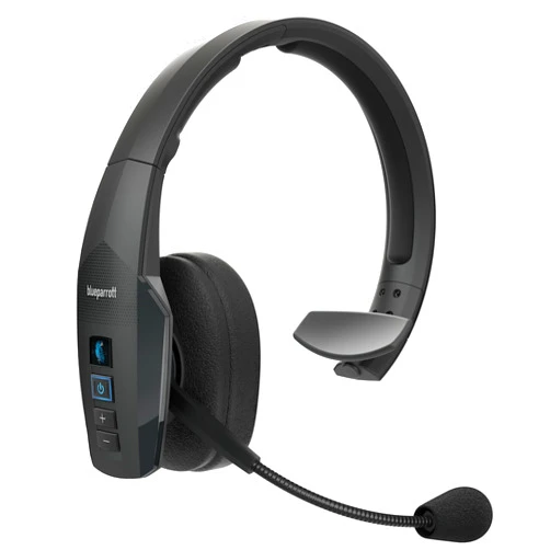 BlueParrott B350-XT Mono Bluetooth Wireless Headphones 96% Noise Canceling Over Head Trucker Headset with Mic, Adjustable Lightweight Headband, IP54-Rated Protection, 24 hrs. Talk Time, Black