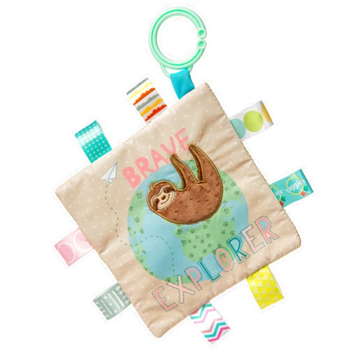 Mary Meyer Taggies Crinkle Me Baby Paper and Squeaker Soft Toy, 6.5 x 6.5-Inches, Brave Explorer Sloth