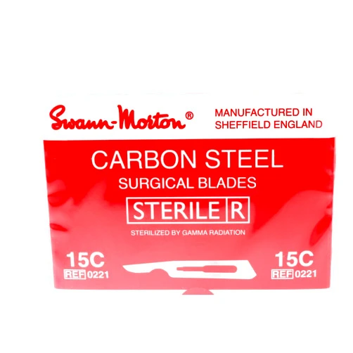 SWANN-MORTON Swann Morton No.15C Scalpel Blades - Box of 100 - New Dated 2021 - STERILE