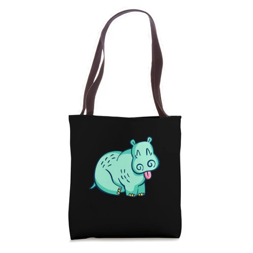 Afrika Safari, Nilpferd Geschenke, lustige Sprüche Hippo in green colour hippo design for hippo friends Tote Bag