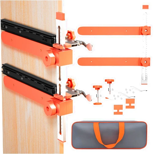 Pesipers 2.0 Adjustable Drawer Slide Jig With Toggle Clamp & Magnetic Arm, Precision Cabinet Drawer Jig Tool With Laser-Engraved Dual-Scale Mark For Mounting Drawer Slide, Providing Easy Installation