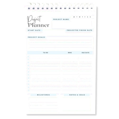 Cora Kate Project Management Notebook, 5.5