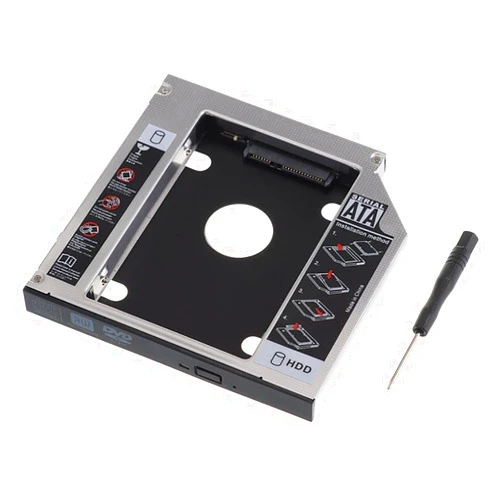 SZYIKUER SATA Hard Drive Caddy, Universal 12.7 mm SATA to SATA 2nd SSD HDD Hard Drive Caddy Adapter Tray Enclosures for DELL HP Lenovo ThinkPad ACER Gateway ASUS Sony Samsung MSI Laptop