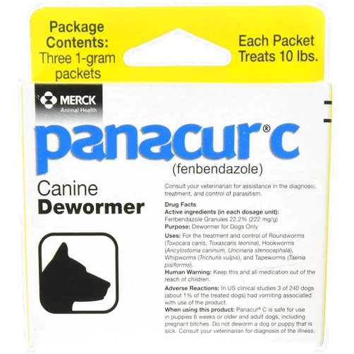 Panacur C Canine Dewormer Panacur Canine Dewormer 1 gram (4-Pack)