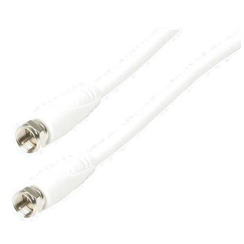Jaycar F Plug to F Plug Cable White - 1.5m
