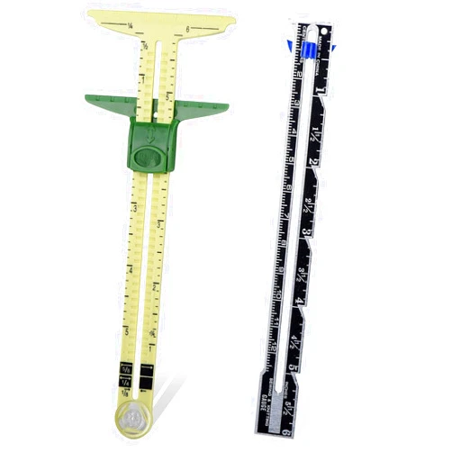 Hongping lai 2 Pieces Sliding Gauge Measuring Sewing Tool, 5-in-1 Sliding Gauge Measuring Sewing Ruler Tool Fabric Quilting Ruler for Sewing Knitting Quilting Crafting