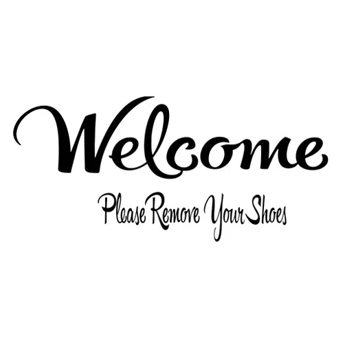 Vancetyno Welcome Please Remove Your Shoes Vinyl Wall Decal Home DIY Entryway Lettering Wall Words