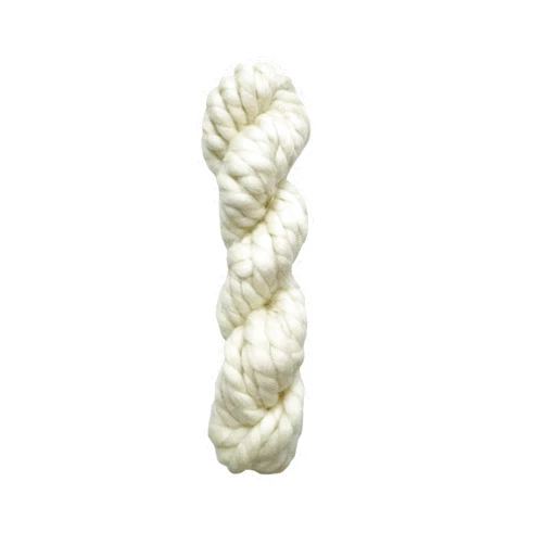 Maker's Craft Twisted Merino Super Bulky Wool Yarn 100 Grams Very Luxurious and Soft Yarn for Knitting, Crocheting, Weaving and Weaving DIY with Vintage Colors (Natural White)