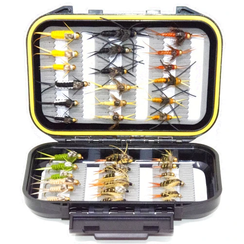 Outdoor Planet 36/48 / 60 Premium Hand Tied Fly Fishing Flies Assortment Kit | Dry/Wet/Nymph/Streamer/Terrestrial/Leech/Popper/Woolly Bugger Flies Set for Trout/Bass/Salmon/Steelhead/Panfish