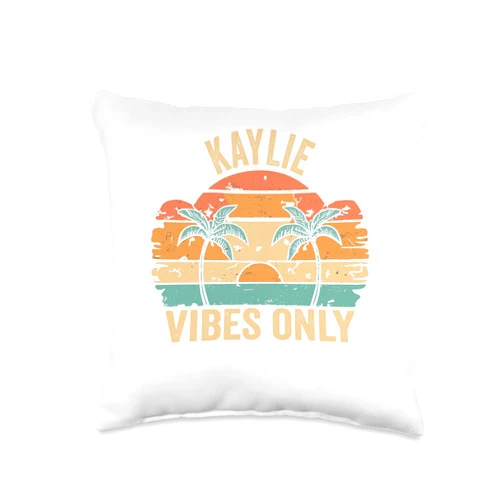 Retro Gift For Women Gift For KAYLIE KAYLIE Vibes Only Cute Retro Girls KAYLIE Name Throw Pillow
