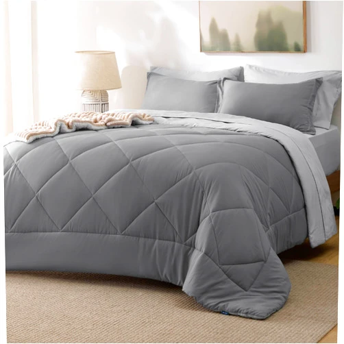 Bedsure King Size Comforter Set - 7 Pieces Reversible King Bed in a Bag, King Bed Set with Comforters, Sheets, Pillowcases & Shams