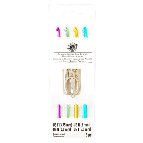 Loops & Threads 317990 Loops & Threads Anodized Aluminum Crochet Hooks Set/F, G, H, I