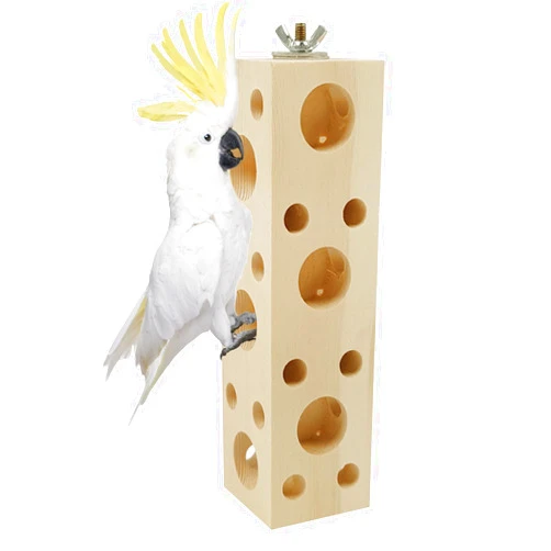 KeaJuidy Bird Wooden Block Chewing Toy Parrot Chewing Toy Wood Toys Foraging Training Toys for Small Animals Shredding Biting Wood Bird Cage Accessories Teething Toy for Lovebird Parakeets Cockatiels