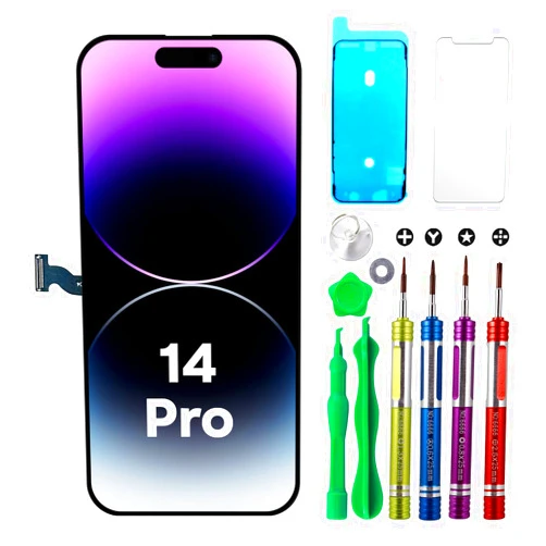 Ace Tech Cellular LCD Screen Replacement for iPhone 14 Pro 6.1 inch (Model A2650, A2889, A2892, A2891, A2890) 3D Touch Screen Display digitizer Repair kit Assembly w/Tool Set