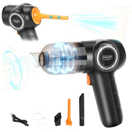 Honlibey Car Vacuum Cleaner, Cordless Handheld Vacuum, 9000 Pa Portable Mini Vacuum with Multi-Nozzles, Rechargeable 2in1 Car Vac & Air Blower for Car/Computer/Keyboard/Desk/Home/Pet/Sewing Machine